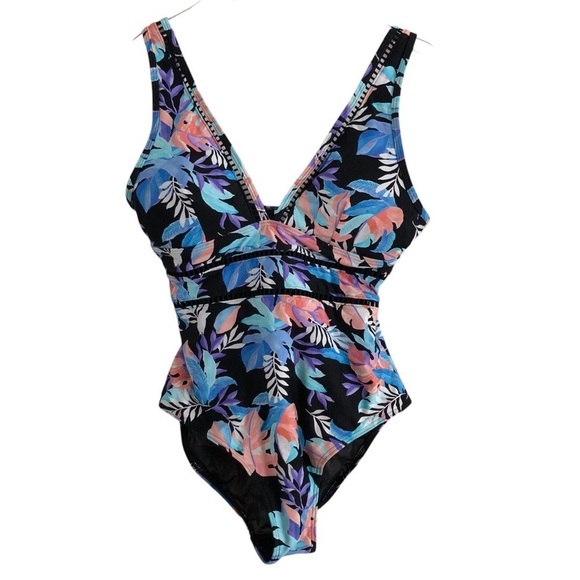 Sea Level Australia Botanical Spliced One Piece Swimsuit Black Multi Size 8 - Picture 2 of 12